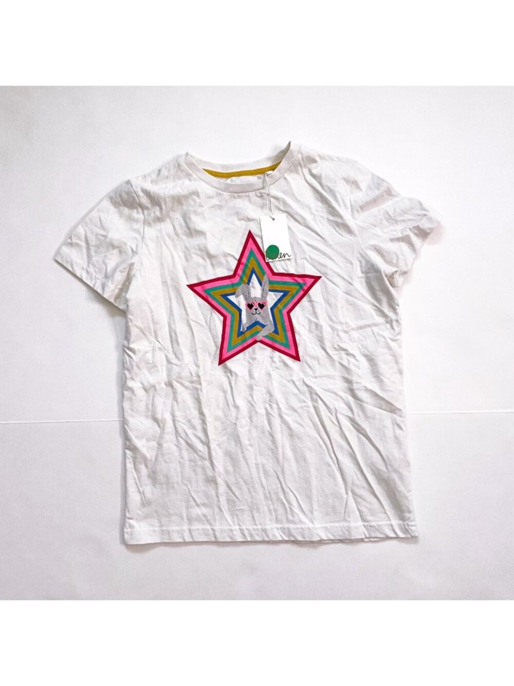 NWT Mini Boden Star Bunny Tee, Size 11/12
